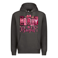 Smoke merry and bright pink Christmas Premium Hoodie - Jasminsmagicworld