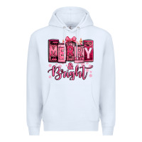 White merry and bright pink Christmas Premium Hoodie - Jasminsmagicworld