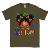 Army Green autism afro girl Classic Tee - texasbilliewilder