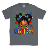 Charcoal Heather autism afro girl Classic Tee - texasbilliewilder