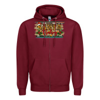 Burgundy Santa Baby Western Christmas Zipper Hoodie - RanaPortraitStore