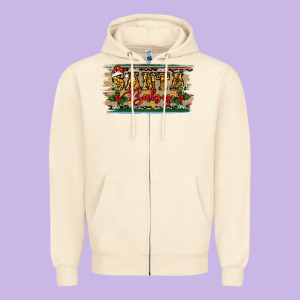 Santa Baby Western Christmas Zipper Hoodie Designed By Ranaportraitstore