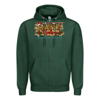 Sports Green Santa Baby Western Christmas Zipper Hoodie - RanaPortraitStore