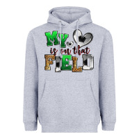 Heather Grey my heart is on that field soccer Heavyweight Hoodie - Zillion Design Studio