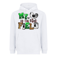 White my heart is on that field soccer Heavyweight Hoodie - Zillion Design Studio