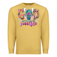 Antique Gold with god all things are possible Premium Sweatshirt - RacoonDesign