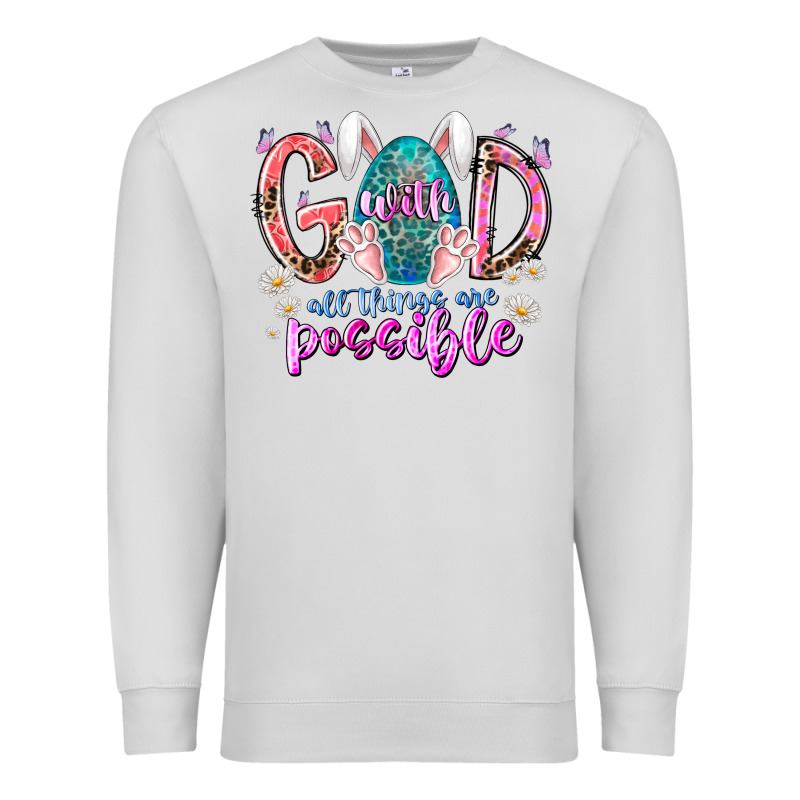 With God All Things Are Possible Premium Sweatshirt by RacoonDesign | Teevron