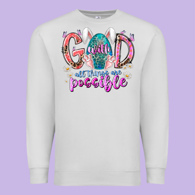 With God All Things Are Possible Premium Sweatshirt Designed By Racoondesign