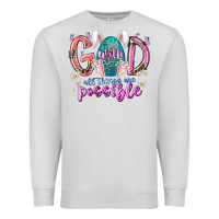 Dove Grey with god all things are possible Premium Sweatshirt - RacoonDesign