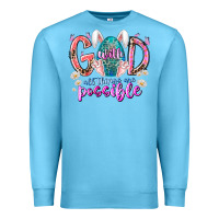 Ocean Blue with god all things are possible Premium Sweatshirt - RacoonDesign