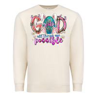 Sandshell with god all things are possible Premium Sweatshirt - RacoonDesign