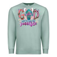 Seafoam with god all things are possible Premium Sweatshirt - RacoonDesign