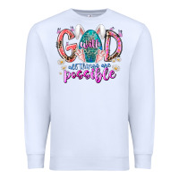 White with god all things are possible Premium Sweatshirt - RacoonDesign