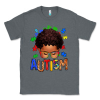Charcoal Heather autism afro kid Classic Tee - texasbilliewilder