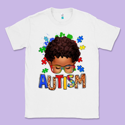 Autism Afro Kid Classic Tee Designed By Texasbilliewilder