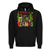 Black merry texmas Zipper Hoodie - Zillion Design Studio
