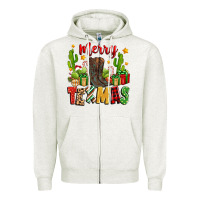 Oatmeal Heather merry texmas Zipper Hoodie - Zillion Design Studio