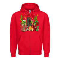 Red merry texmas Zipper Hoodie - Zillion Design Studio