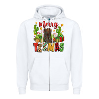White merry texmas Zipper Hoodie - Zillion Design Studio