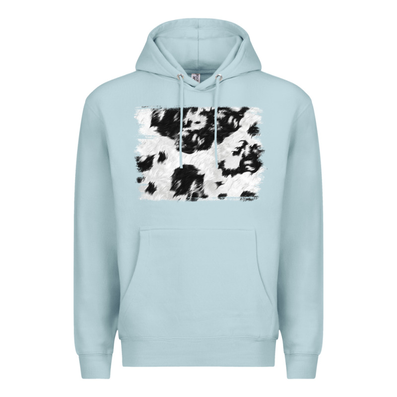 Black And White Cowhide Backround Premium Hoodie by NancyCooperArtShop | Teevron