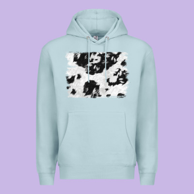 Black And White Cowhide Backround Premium Hoodie Designed By Nancycooperartshop
