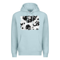 Blue Mist black and white cowhide backround Premium Hoodie - NancyCooperArtShop