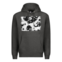 Charcoal Heather black and white cowhide backround Premium Hoodie - NancyCooperArtShop