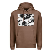 Chestnut black and white cowhide backround Premium Hoodie - NancyCooperArtShop