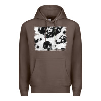 Coffee black and white cowhide backround Premium Hoodie - NancyCooperArtShop