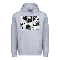 Heather Grey black and white cowhide backround Premium Hoodie - NancyCooperArtShop