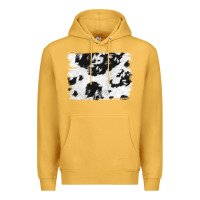 Mustard black and white cowhide backround Premium Hoodie - NancyCooperArtShop