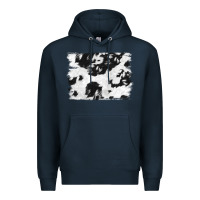 Navy black and white cowhide backround Premium Hoodie - NancyCooperArtShop