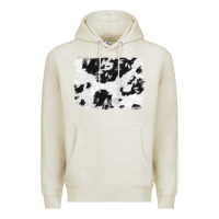 Oatmeal Heather black and white cowhide backround Premium Hoodie - NancyCooperArtShop