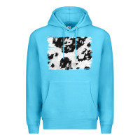 Ocean Blue black and white cowhide backround Premium Hoodie - NancyCooperArtShop
