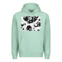 Seafoam black and white cowhide backround Premium Hoodie - NancyCooperArtShop