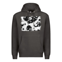 Smoke black and white cowhide backround Premium Hoodie - NancyCooperArtShop