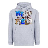 Heather Grey my heart is on that field baseball Heavyweight Hoodie - Zillion Design Studio