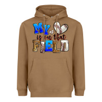 Toasted Coconut my heart is on that field baseball Heavyweight Hoodie - Zillion Design Studio