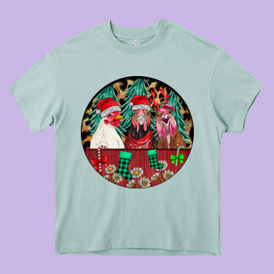 Chickens Heavy Core Tee Designed By Cowhidedigitalart