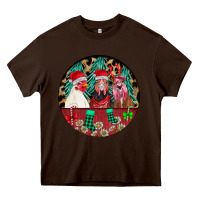 Chocolate Brown Chickens Heavy Core Tee - CowhideDigitalArt