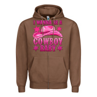 Chestnut i wanna be a cowboy baby Zipper Hoodie - texasbilliewilder