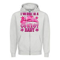 Dove Grey i wanna be a cowboy baby Zipper Hoodie - texasbilliewilder