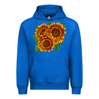 Cobalt tiger eyes sunflower Urban Hoodie - LillyAllenDesigns