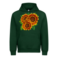 Forest Green tiger eyes sunflower Urban Hoodie - LillyAllenDesigns