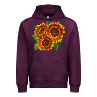 Mauve Wine tiger eyes sunflower Urban Hoodie - LillyAllenDesigns
