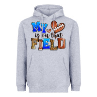 Heather Grey my heart is on that field american football Heavyweight Hoodie - Zillion Design Studio
