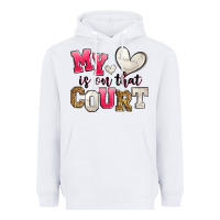 White my heart is on that court volleyball Heavyweight Hoodie - Zillion Design Studio