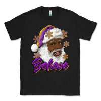 Black believe purple and gold african american santa Classic Tee - RanaPortraitStore