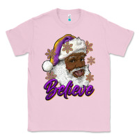 Bubblegum Pink believe purple and gold african american santa Classic Tee - RanaPortraitStore