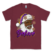 Burgundy believe purple and gold african american santa Classic Tee - RanaPortraitStore